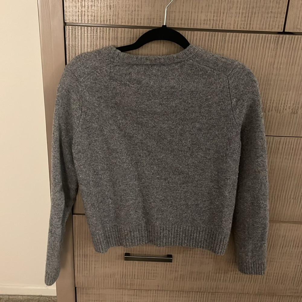 Zara Basic 100% Wool Sweater, Mid-Gray - image 7